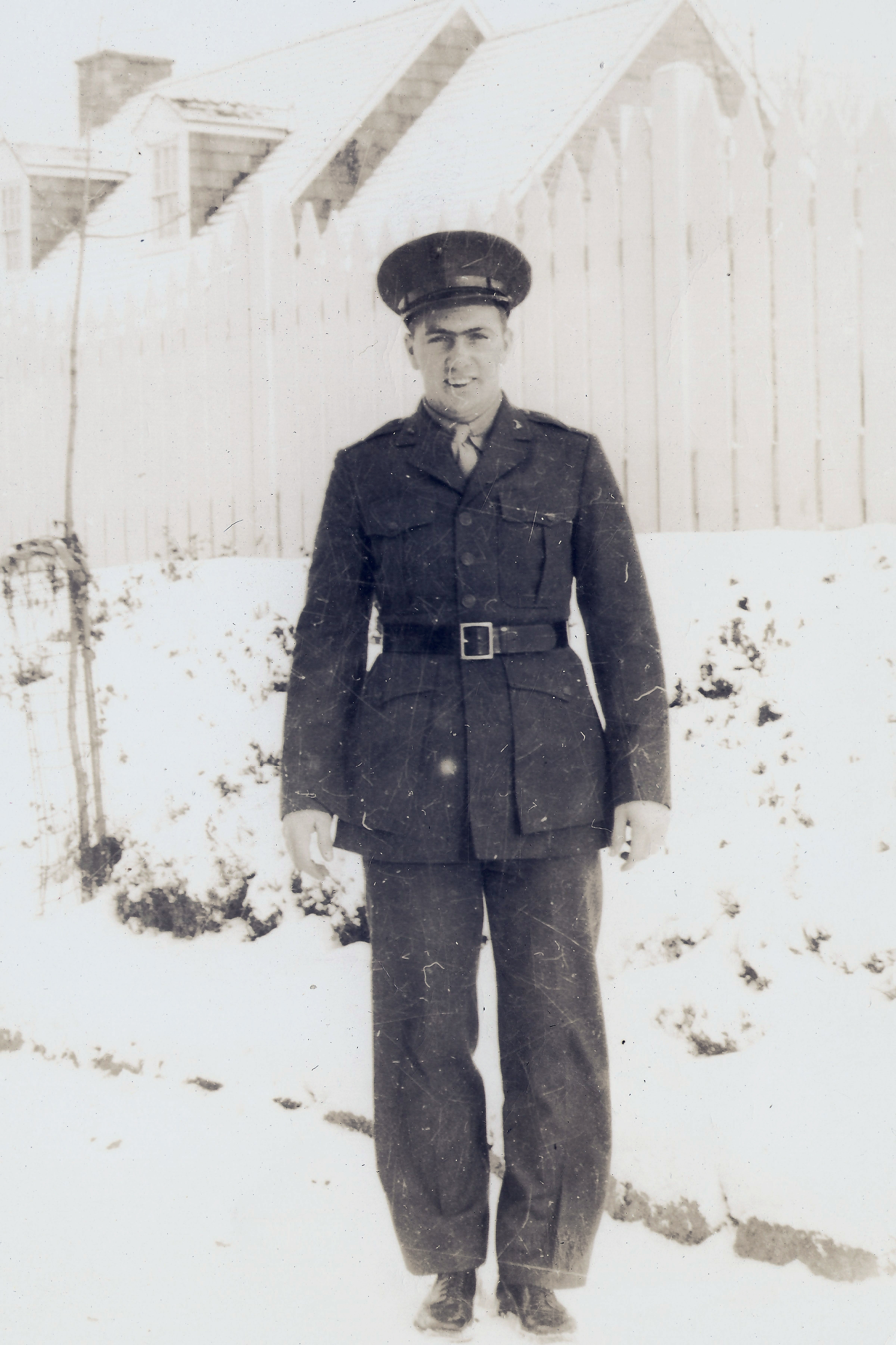 Private Dull in his dress greens, probably on "boot leave" in the winter of 1942-1943. Photo from Ancestry.com.