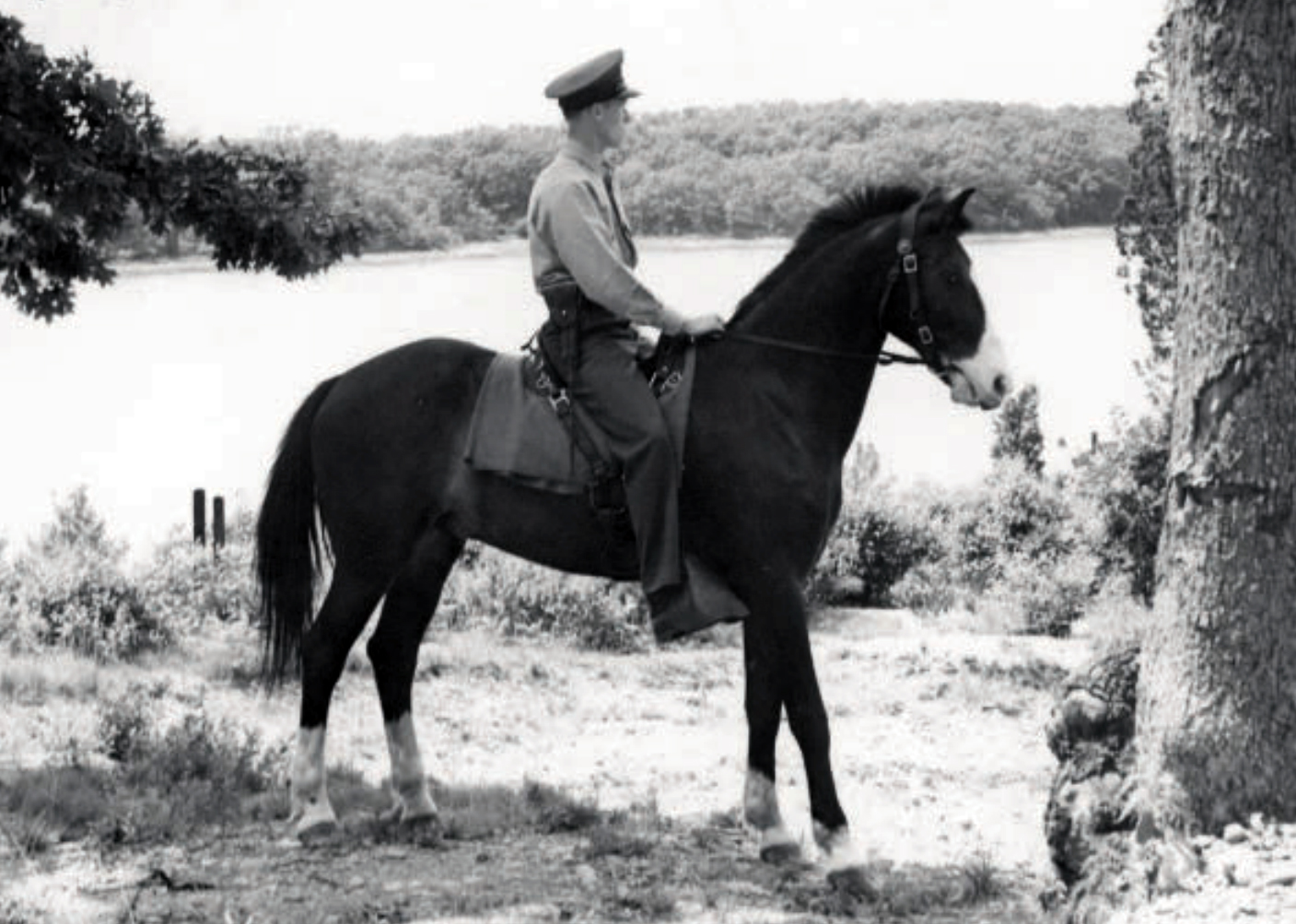 Harlan Jeffery on patrol at Naval Ammunition Depot, Hingham, MA in 1940. Photo appeared in the July, 2009 Leatherneck magazine.